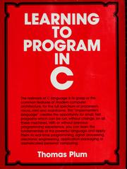 Cover of: Learning to program in C