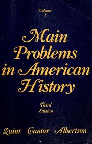 Cover of: Main problems in American history. by Howard H. Quint