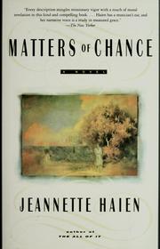 Cover of: Matters of Chance: A Novel
