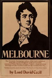Cover of: Melbourne. by Cecil, David Lord