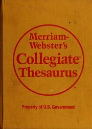 Cover of: Merriam-Webster's collegiate thesaurus.