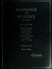 Cover of: McCormick on evidence.