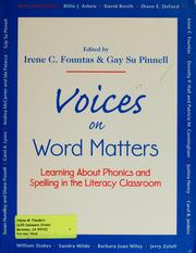 Cover of: Voices on word matters by Irene C. Fountas, Gay Su Pinnell, Billie J. Askew