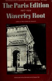 Cover of: The Paris edition, 1927-1934