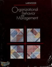 Cover of: Organizational behavior and management