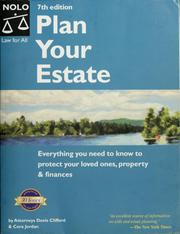 Cover of: Plan Your Estate (Plan Your Estate National Edition) by Denis Clifford, Cora Jordan