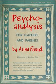 Cover of: Psycho-analysis for teachers and parents