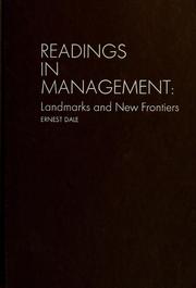 Cover of: Readings in management by Ernest Dale, Ernest Dale