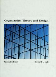 Cover of: Organization theory and design
