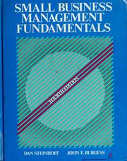 Cover of: Small business management fundamentals by Dan Steinhoff