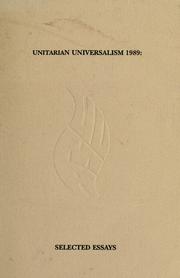 Cover of: Unitarian universalism 1988: selected essays