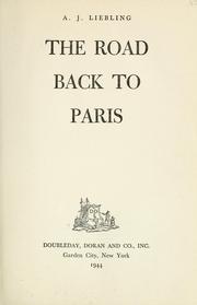 Cover of The road back to Paris