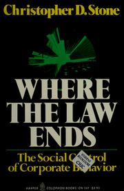Cover of: Where the law ends: the social control of corporate behavior
