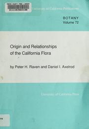 Cover of: Origin and relationships of the California flora