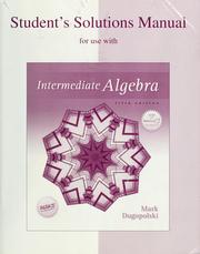 Cover of: Solutions Manual for Use With Intermediate Algebra by 