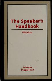Cover of: The speaker's handbook by Jo Sprague
