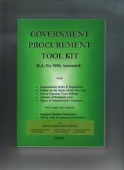 Cover of: Government Procurement Toolkit: R.A. No. 9184, Annotated