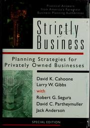 Cover of: Strictly business by David K. Cahoone