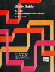 Cover of: Study guide Spencer contemporary macroeconomics 7th ed