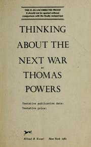 Cover of: Thinking about the next war