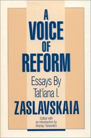 Cover of: A Voice of Reform: Essays by Tat'Iana I. Zaslavskaia