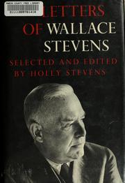 Cover of: Letters of Wallace Stevens. by Wallace Stevens