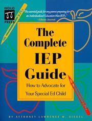 Cover of: The complete IEP guide by Lawrence M. Siegel