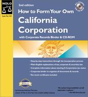 Cover of: How to form your own California corporation by Anthony Mancuso