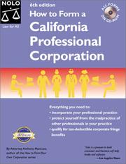 Cover of: How to Form a California Professional Corporation with CD-ROM