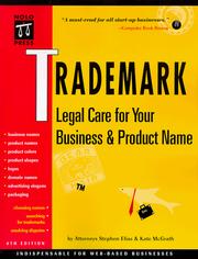 Cover of: Trademark: legal care for your business & product name