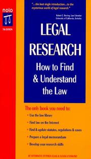 Cover of: Legal Research  by Stephen Elias, Susan Levinkind