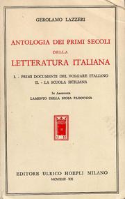 Antologia dei primi secoli della letteratura italiana by Gerolamo Lazzeri