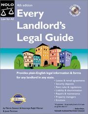 Cover of: Every landlord's legal guide by Marcia Stewart