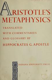 Cover of: Aristotle's Metaphysics