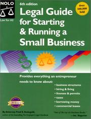 Cover of: Legal guide for starting & running a small business by Fred Steingold, Fred Steingold