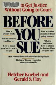 Cover of: Before you sue by Fletcher Knebel