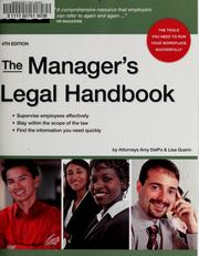 Cover of: The Manager's Legal Handbook by Amy Delpo, Lisa Guerin