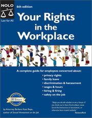 Cover of: Your Rights in the Workplace by Barbara Kate Repa