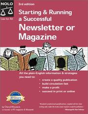 Cover of: Starting & running a successful newsletter or magazine by Cheryl Woodard