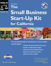 Cover of: The small business start-up kit for California by Peri Pakroo, Peri Pakroo