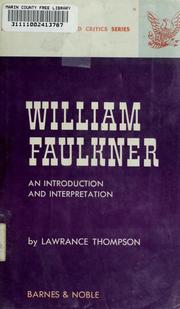 Cover of: William Faulkner: an introduction and interpretation.