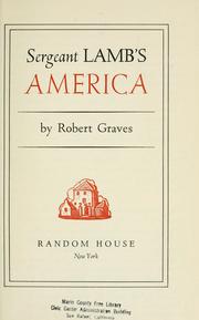 Cover of: Sergeant Lamb's America by Robert Graves