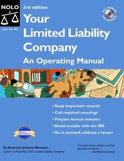 Cover of: Your Limited Liability Company by Anthony Mancuso, Nolo