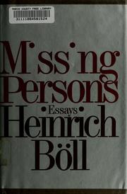 Cover of: Missing persons and other essays