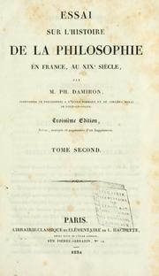 Cover of: Essai sur l'histoire de la philosophie en France au XIXe siècle