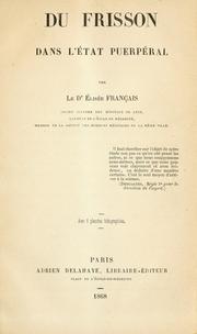 Cover of: Du frisson dans l'état puerpéral