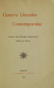 Cover of: Genève litteʹraire contemporaine by Ch Eggimann