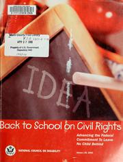 Cover of: Back to school on civil rights by National Council on Disability (U.S.)