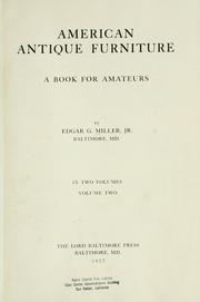 Cover of: American antique furniture: a book for amateurs