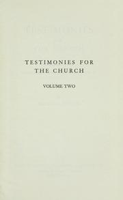 Cover of: Testimonies for the church